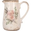 Clayre & Eef 6CE1979M Dzbanek dekoracyjny Beżowo-różowy 17x12x18 cm Styl wiejski