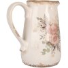 Clayre & Eef 6CE1979M Dzbanek dekoracyjny Beżowo-różowy 17x12x18 cm Styl wiejski