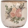 Clayre & Eef 6CE1981M Doniczka ceramiczna beżowo-różowa Ø 14x13 cm