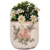 Clayre & Eef 6CE1981M Doniczka ceramiczna beżowo-różowa Ø 14x13 cm