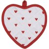 Clayre & Eef LVT45 Podkładka pod naczynia Wzór serca Czerwony Biały 20x20 cm
