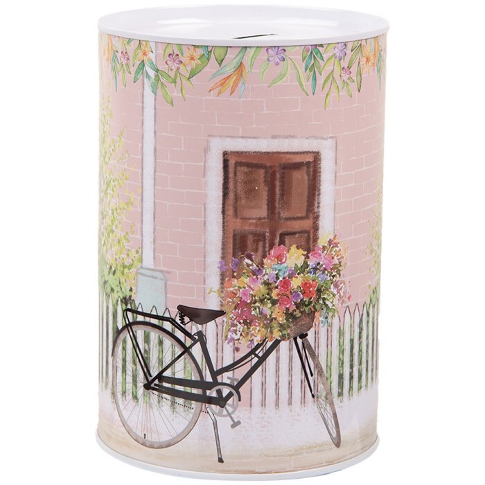 Clayre & Eef 6BL0155 Skarbonka różowa retro Ø 10x15 cm