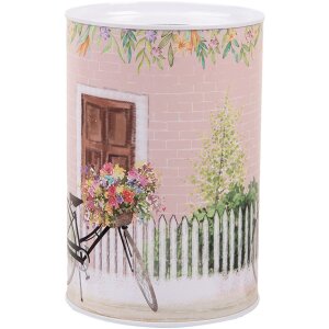 Clayre & Eef 6BL0155 Skarbonka różowa retro Ø 10x15 cm