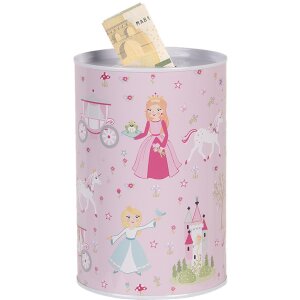 Clayre & Eef 6BL0159 Skarbonka księżniczki różowa Ø10x15 cm