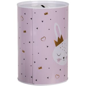 Clayre & Eef 6BL0164 Skarbonka Pink Bunny Ø 10x15 cm