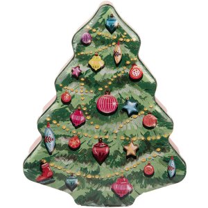 Clayre & Eef 6BL0154 Puszka Choinka Zielona Czerwona 15x18x7 cm