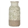 Clayre & Eef 6CE1929L Wazon ceramiczny zielony Ø 15x32 cm Styl wiejski