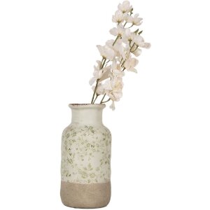 Clayre & Eef 6CE1929M Wazon zielony ceramiczny styl wiejski Ø 14x26 cm