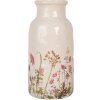 Clayre & Eef Wazon 6CE1932L Beżowo-różowy Ø 15x32 cm Ceramika w stylu wiejskim