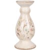 Clayre & Eef 6CE1945M Świecznik ceramiczny beżowo-różowy Ø 12x26 cm