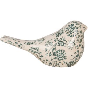 Clayre & Eef 6CE1950L Dekoracja Bird Beige Green 25x10x13 cm
