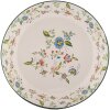 Clayre & Eef 6EM0005 Talerz dekoracyjny emaliowany Ø 30 cm Beżowy Zielony Vintage