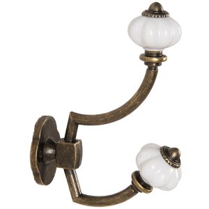 Clayre & Eef 6Y5724 Hak ścienny brązowy biały żelazo...