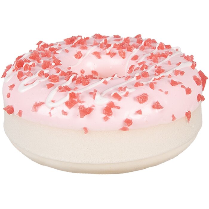Clayre & Eef 65981 Dekoracja Donut Pink Ø 8x3 cm Plastik
