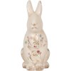 Clayre & Eef 6CE1958L Królik dekoracyjny ceramiczny 16x12x28 cm beżowo-różowy