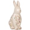 Clayre & Eef 6CE1958L Królik dekoracyjny ceramiczny 16x12x28 cm beżowo-różowy