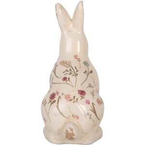 Clayre & Eef 6CE1958M Królik dekoracyjny beżowo-różowy ceramiczny 13x10x21 cm