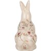 Clayre & Eef 6CE1958M Królik dekoracyjny beżowo-różowy ceramiczny 13x10x21 cm