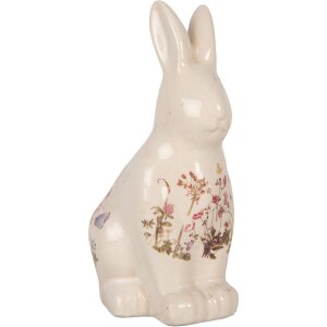 Clayre & Eef 6CE1959M Królik dekoracyjny beżowo-różowy ceramiczny 13x10x21 cm