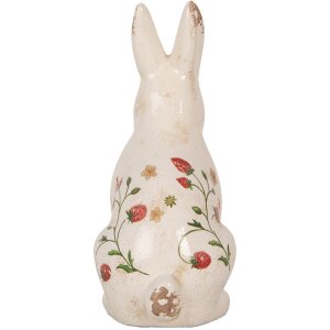 Clayre & Eef 6CE1960L Królik dekoracyjny beżowo-czerwony 16x12x28 cm