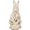 Clayre & Eef 6CE1960M Dekoracyjny królik ceramiczny beżowo-czerwony 13x10x21 cm