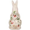 Clayre & Eef 6CE1960M Dekoracyjny królik ceramiczny beżowo-czerwony 13x10x21 cm
