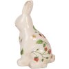 Clayre & Eef 6CE1960M Dekoracyjny królik ceramiczny beżowo-czerwony 13x10x21 cm
