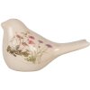 Clayre & Eef Dekoracja Ptak Beżowy Różowy 16x7x9 cm Ceramika w stylu wiejskim