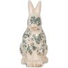 Clayre & Eef 6CE1955M Królik dekoracyjny beżowo-zielony kwiatowy wzór 13x10x21 cm