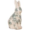 Clayre & Eef 6CE1955M Królik dekoracyjny beżowo-zielony kwiatowy wzór 13x10x21 cm