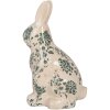 Clayre & Eef 6CE1955M Królik dekoracyjny beżowo-zielony kwiatowy wzór 13x10x21 cm