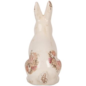 Clayre & Eef 6CE1957M Królik dekoracyjny beżowo-różowy 13x10x21 cm ceramiczny