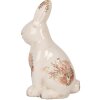 Clayre & Eef 6CE1957M Królik dekoracyjny beżowo-różowy 13x10x21 cm ceramiczny