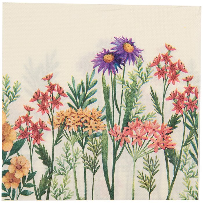 Clayre & Eef 73079 Serwetki papierowe beżowo-różowe 33x33 cm 20 sztuk styl country