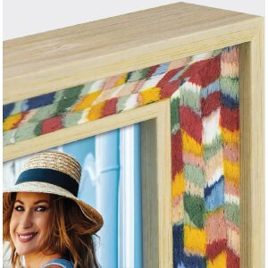 ZEP drewniana ramka na zdjęcia Bahia wygląd tkaniny...