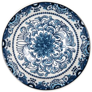 Clayre & Eef 6CEBO0166 Miska na zupę biało-niebieska Ø 16x5 cm 350 ml ceramika