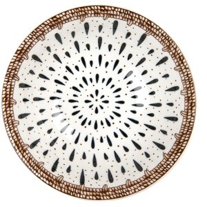 Clayre & Eef 6CEBO0167 Miska biało-brązowa Ø 16x5 cm 350 ml Bohemian Ceramic