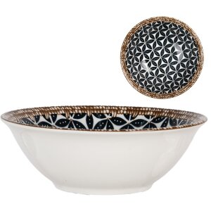 Clayre & Eef 6CEBO0168 Miska ceramiczna biała czarna...
