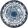Clayre & Eef 6CEDP0166 Talerz Ø 21 cm Biały Niebieski Bohemian Breakfast Ceramiczny