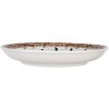 Clayre & Eef 6CEDP0167 Talerz ceramiczny biało-brązowy Bohemian Ø 21x3 cm