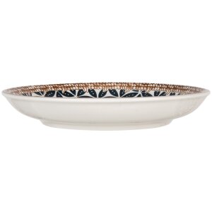 Clayre & Eef 6CEDP0168 Talerz Ø 21 cm boho design ceramiczny biało-czarny