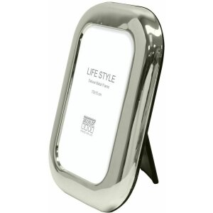 Deknudt S57MT1 Metalowa ramka błyszcząca srebrna 13x18 cm z przezroczystym szkłem i welurem