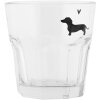 Clayre & Eef szklanka do picia PWSGL0006 z motywem jamnika 200 ml Ø 8x8 cm