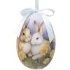 Clayre & Eef 65911 Zawieszka dekoracyjna na jajko zestaw 6 Ø 7x10 cm Wielkanocne motywy zwierzęce