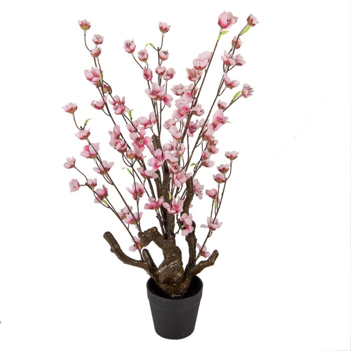 Clayre & Eef 6PL0372 Drzewko dekoracyjne różowe 18x18x70 cm Plastik