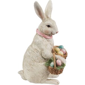 Clayre & Eef 6PR4398 Królik dekoracyjny beżowo-brązowy polyresin 10x7x15 cm