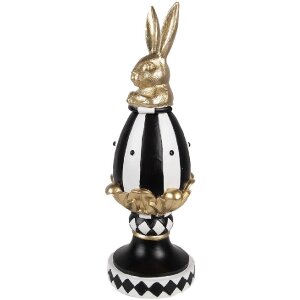 Clayre & Eef 6PR5192 Jajko dekoracyjne czarne białe...