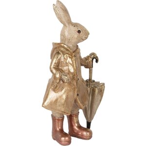 Clayre & Eef 6PR5501 Dekoracja Królik beżowo-złoty 20x12x33 cm