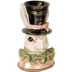 Clayre & Eef 6PR5133 Królik dekoracyjny beżowo-złoty 18x15x29 cm