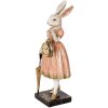 Clayre & Eef 6PR5138 Królik dekoracyjny biało-różowy 14x11x34 cm polyresin